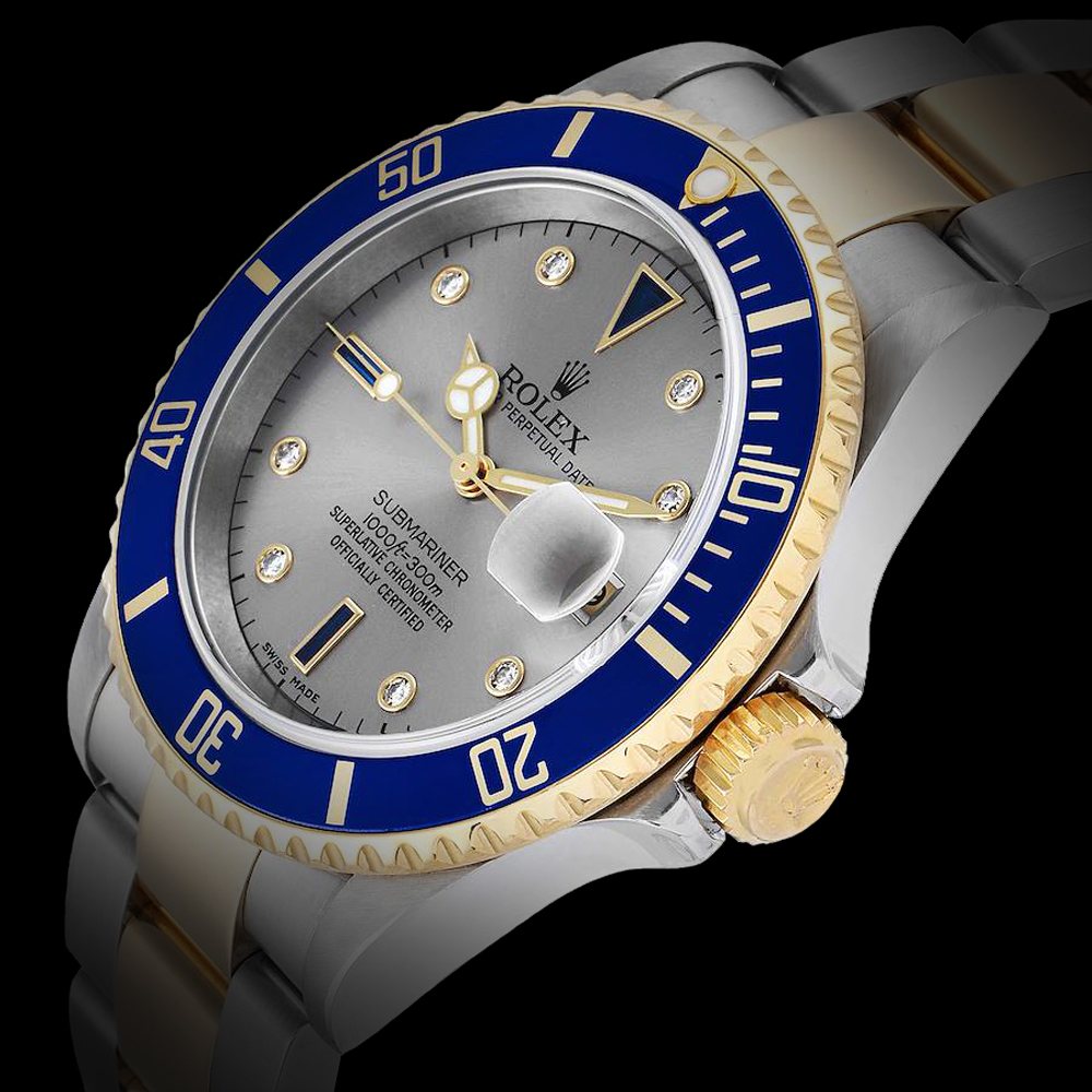 Rolex Submariner acciaio e oro serti dial diamanti 